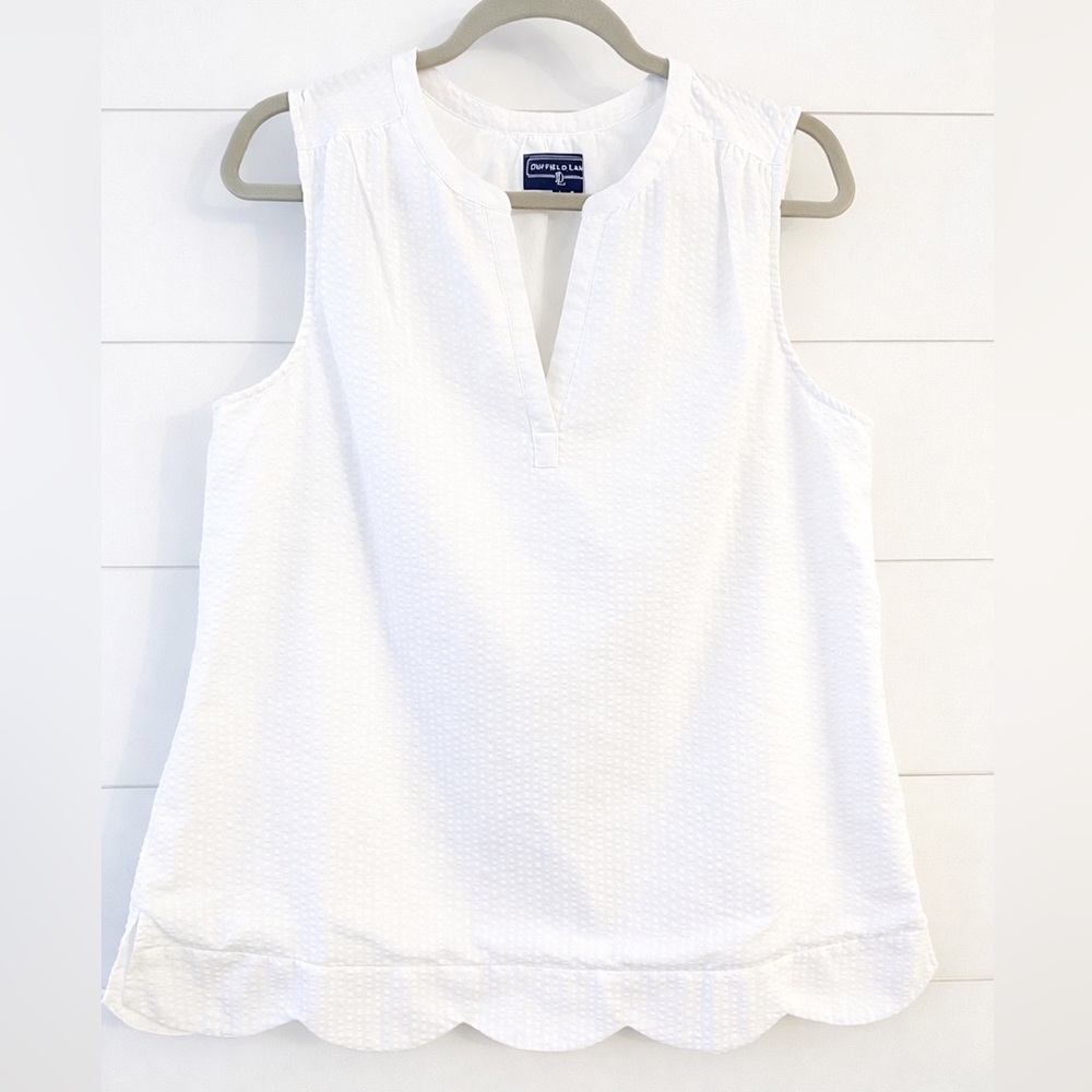 Duffield Lane White Sleeveless Blouse